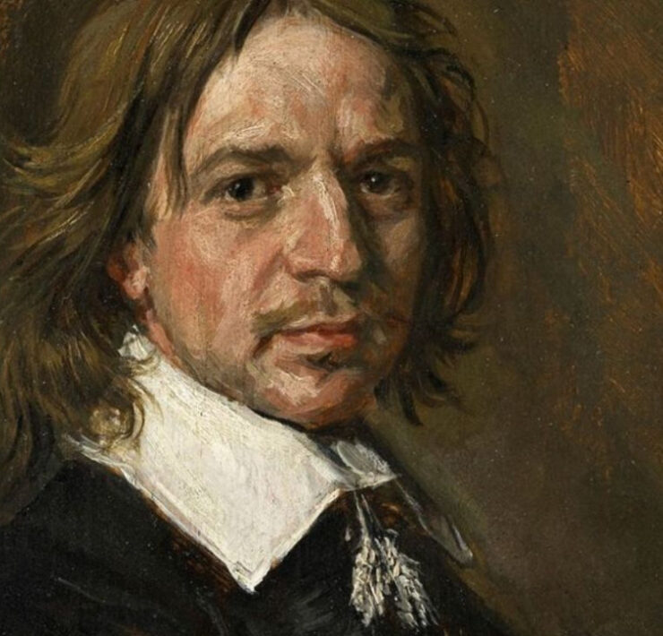 Attribuito a Frans Hals, Ritratto d'uomio, dettaglio, olio su tavola, cm 32,4 x 26,8.