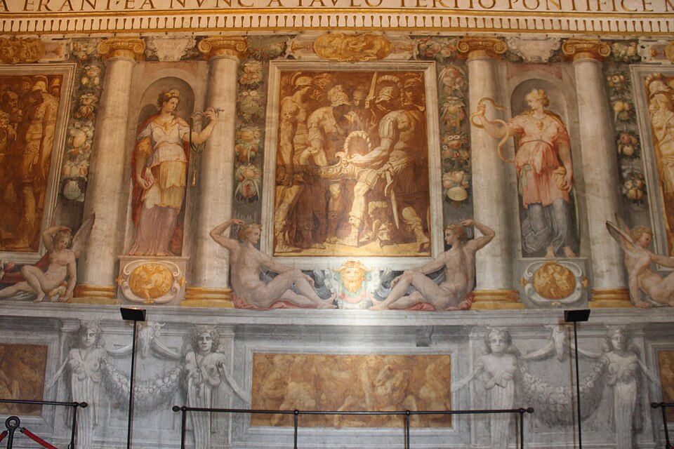 Perin del Vaga, Castel Sant'Angelo, Sala Paolina, "Alessandro che taglia il nodo dio Gordio", 1546, affresco. 